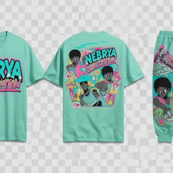 Mint & Baby Blue Nebrya 8-Piece Set – 4 T-Shirts + 4 Joggers Limited Edition